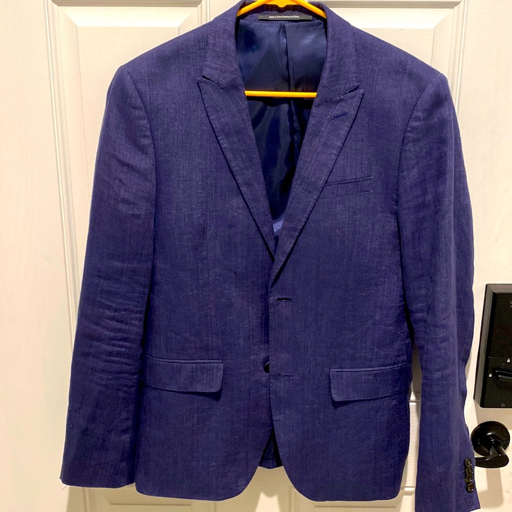 H&M blue coat blazer suit